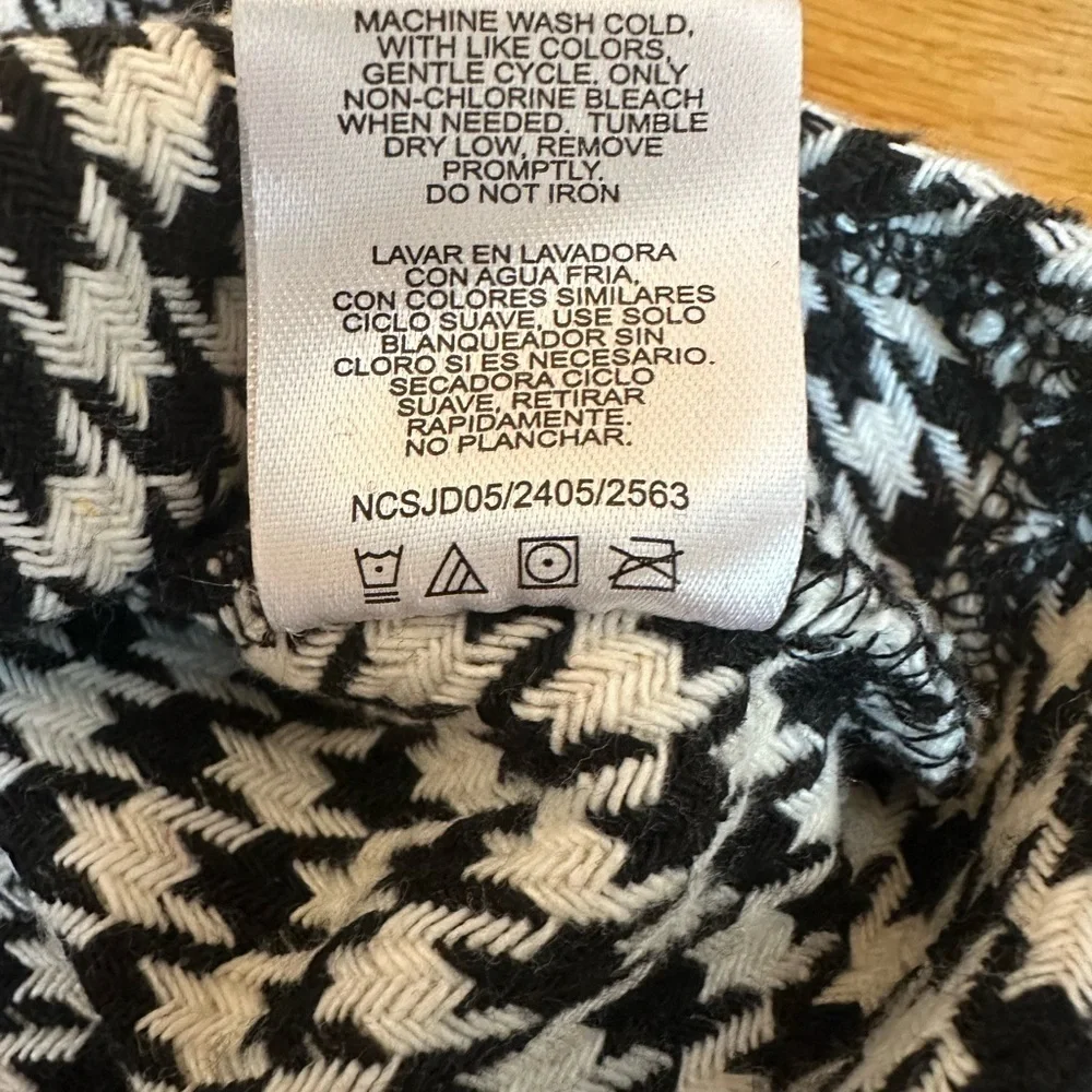 Girls Biscotti Collezioni Size 7 Houndstooth Black White Tweed Dress pockets